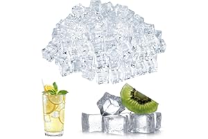 DMJJSD 100 Stück Plastik Eiswürfel Um20mm Kunststoff Dauereiswürfel Acryl Eiswürfel künstliche eiswürfel kristallklarer Künstlich Dauereiswürfel Wiederverwendbar Eiswürfel für Party Deko Fotografie