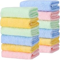Meng Jiaran 12 Pcs Face Cloths Flannels Soft Bath Towels Quick Dry ...