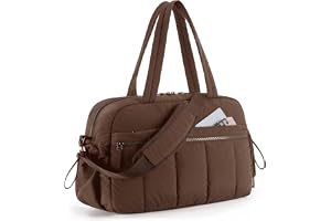 BAGSMART Puffer resväska, sportväska dam 24 l weekender skötväska, S, Sportig