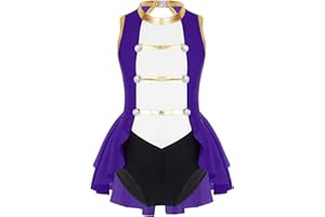 Manyakai Kids Girls Ringmaster Circus Costume Halloween Party Dance Leotard Performance Dress Festival Dancewear