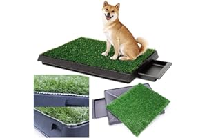 Sailnovo Hundeklo Hundetoilette Welpentoilette mit Saum-Upgrade für Haustiere für Kleine Grosse ältere Hunde Tier WC mit Kunstrasen Verbessern Sie die Qualität des Grases durch Rundumsäumung