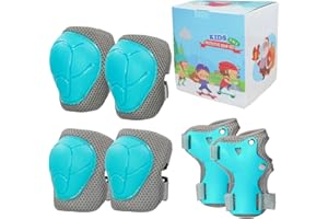 LANOVAGEAR Protecciones Set para Niños 2-8 Años Ajustables Rodilleras, Coderas y Muñequeras para Bicicletas, Patinetas, Scooters, Patinaje, Escalada en Roca