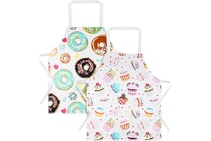 ABOHU Grembiuli per Bambini, 2 Pezzi Grembiule Bambino Impermeabile, Grembiule da Cucina per Bambini Ragazze Ragazzi, Grembiule Pittura Bambini per Cucinare, Cottura, Pittura, Artigianato