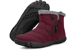 SISTTKE Barefoot Botas Hombre Mujer Invierno Cálido Minimalista Cómodas Forrados Botines de Nieve Caliente Zapatos Fur Forro Aire Libre Boots