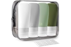 INSFIT Travel Bottles for Toiletries, TSA Approved 60ml Travel Size Toiletries, BPA Free Leak Proof Squeezable Silicone Tubes Travel Essentials for Shampoo Conditioner Lotion Soap