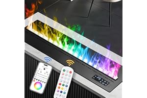 ‎MEXHOM Mexhom Water Vapour Fireplace, Installed Electric Fireplace, 9-Colour 3D Flame Effect, Electric Fireplace with App Remote Control [100 cm, No Heating]