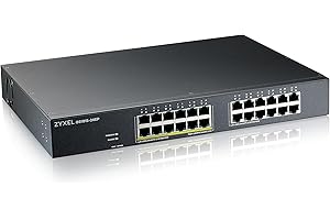 Zyxel 24 Port GbE PoE Switch | 130 Watt 802.3at | Rackmount | Smart Hybrid Mode | Standalone o Nebula Cloud [GS1915-24EP]