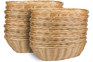 Yesland 16 Pack Plastic Oval Baskets, Food Storage & Fruit Basket, 22 x 15.8 x 7 cm Basket Bin for Kitchen, Restaurant, Centerpiece Display