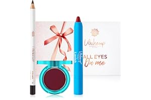 ‎WAKE UP COSMETIC MILANO Wakeup Cosmetics - ALL EYES ON ME - 1 samtig-matter Lippenstift (LAVISH 02) + 1 farbintensiver Augenstift (BLACK DIAMOND 8) + 1 matter Lidschatten (COLOR VIBE 02)