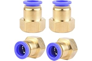 ANGEEK Lot de 4 raccords pneumatiques en ligne - Diamètre extérieur de 12 mm x filetage intérieur PT 1/2" - Raccord pneumatique - Qualité industrielle