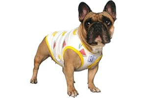 iChoue French Bulldog Cartoon T Shirts Cute Clothes for Medium Dogs Vest Tank Tops Large Frenchie Pug English Boston Terrier Pitbull Watermelon Banana - Large Plus