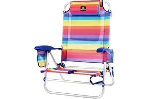 CREVICOSTA QUALITY MARK MARCAS DE CALIDAD - Coral 2108 - Silla de Playa Plegable con reposabrazos, 9 Posiciones y Nevera Trasera (Orgullo)