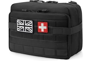 Jueachy Tactical Molle Pouch Large Admin Bag Utility Tool Pouches Molle Attachment EDC Pouches Expandable Molle Pouches for Hiking Hunting Organizer Medical Pocket Patch Included