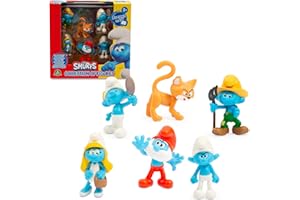 GIOCHI PREZIOSI Smerfy, zestaw 6 figurek 5,5 cm, w tym 1 ekskluzywna figurka Azrael, dla dzieci od 3 lat, PUF141