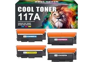 Cool Toner Kompatibel für HP 117A Toner Set als Ersatz für Color Laser MFP 178nwg 179fwg 150nw 179fnw 150a 178nw W2070A W2071A W2072A W2073A Tonerkartusche (Schwarz Cyan Gelb Magenta 4er-Pack)