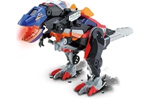 VTech Switch & Go Dinos Rescue Raiders 3-in-1, Interactive Dinosaur Toy with Lights & Sound Effects, Transform Police Car, Helicopter & Fire engine into T-Rex, For Kids 3, 4, 5, 6 +, English Version