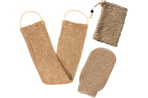 MONOFRESH Gant Exfoliant, Gant de Crin Exfoliant Corps, Sangle Lave Dos, Sac à Savon en Jute, Gant Gommage Corps, Accessoires pour le Bain pour Bains du dos Corps et Visage Femmes et Hommes