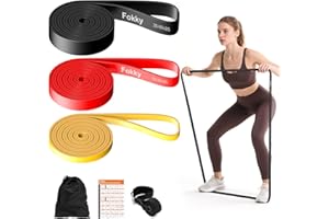 Fokky Resistance Bands, 3 Levels Exercise Band with Door Anchor, Resistance Bands Set for Men&Women, Pull Up Bands for Gym Workout, CrossFit, Stretching, Strength Training