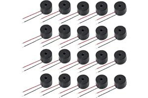HARY 20PCS Piezo Buzzers for Quizzes 12085 leads, 3-12V 85dB Electronic Buzzer Alarm with 30mm Cables for Circuit Projects, School Competitions & DIY Kits