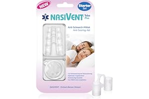 ‎NASIVENT NASIVENT Tube Plus (Starter Set) 5 Nasendilatatoren in verschiedenen Größen (XS–XL) zur Verbesserung der Nasenatmung & gegen Schnarchen – inkl. Aufbewahrungsbox & Haltezapfen