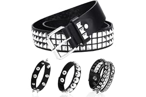 AKINSTER Nitbä , 4-delat set studded belt nitarmband nitbä kvinnor och män Y2K bä punk rock tillbehör för 80-talet fest halloween jul unisex