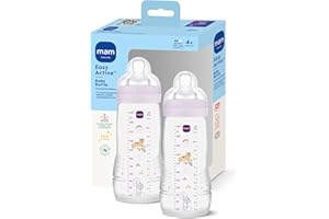 MAM Easy Active Babyflasche | 4+ Monate | Stillfreundliche Milchflasche | Trinkflasche für Babys mit Sauger Größe 2 aus SkinSoft Silikon | 330 ml | Tiger