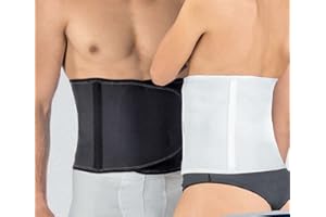 PAVIS Medically Approved: Deluxe 100% Italian Cotton Abdominal Wrap/Support For Men & Women (BLACK) Ideal for use post-op, strains, hernia, childbirth etc (3XL Waist Circ: 130-150cm)