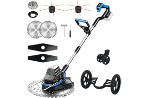 Sladdlös grästrimmer, kompatibel med Makita 18 V-batteri (utan batteri), borstlös, utdragbar elektrisk trimmer med batteriindikator och hjul, 90° vridbart huvud och 90° vridbart handtag för trädgårdar