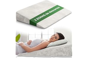 Well B4 Cojín cuña ergonómico para Cama y sofá, Almohada cuña [con 2 Zonas de reclinación], cojin Espalda, cómoda Almohada antirreflujo y cojín de Lectura para elevación del sueño o como Respaldo