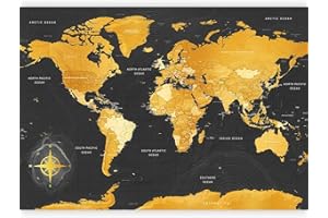 murando - Carta da Parati Adesiva Mappa del Mondo 392x280 cm Fotomurali Adesivi Murali Rivestimento Parete Moderna per Pareti Adesiva Muro Decorativo Fotomurale Soggiorno Mappa Continente