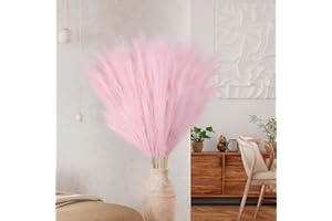 Ziamzra Pampasgras Künstlich 6 Stück Pampasgras Groß 110cm Pampasgras Rosa Kunstblumen Deko Trockenblumen Getrocknete Blumen Boho Deko Kunstblumen Pflanzen für Wohnzimmer Hochzeit Büro Schlafzimmer