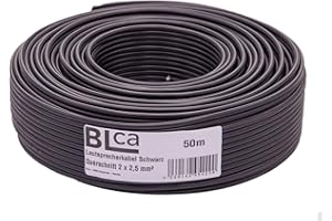 DCSK BLca 50m - 2 x 2.5mm² - Câble Audio pour Enceintes noir - Câble HP haut-parleur en CCA Cuivre pour HiFi et Hi-Fi Embarquée 2 5mm2