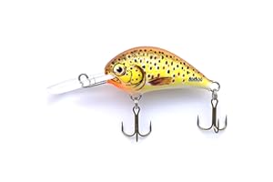 EVERBAY DORADO BLAGIER Fishing Lure - Artificial Hard Crankbait - Fishing Tackle, Topwater Life-Like Swimbait for Trout Salmon Perch Chub Barbel Ide Trolling and Long Cast in Freshwater, Sinking Wobbler