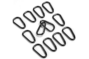 CHEERHOM 12 mosquetones pequeños, pequeños mosquetones de Hierro, aleación de Aluminio, Adecuado para Mochilas, Cinturones, etc. Mini mosquetón, Negro