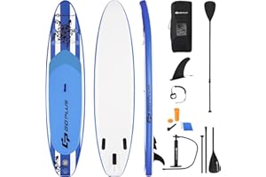 COSTWAY SUP Gonfiabile Adulti 305/335 cm, Stand Up Paddle Gonfiabile con Pinne, Leash, Pagaia, Pompa, Kit di Riparazione e Borsa, Carico Massimo 120 kg
