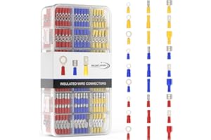 RedStar24 Kabelschuhe Set 700 Stk. Flachsteckhülsen, Rundstecker, Ringkabelschuhe & Stoßverbinder Sortiment 0,5-6,0mm² | Elektro-Set für KFZ, Elektrik & Heimwerker | Zuverlässige Quetschverbinder