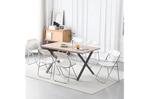 FRUOGO FROUGO Set di 8 Sedie pieghevoli,sedie pieghevoli da interno,plastica PP.sedia pieghevole da interno,ideale come sedie pieghevoli da esterno,Adatta all'esterno,salotto,sala riunioni,beige