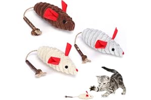 GOZINA 3 STK Katzenspielzeug Maus, Spielzeugmäuse für Katzen, Katzenminze Spielzeug für Katze,Kauspielzeug Mauspielzeug Kissen mit Matatabi Stick das Katzen Begeistert, Katzenspielzeug Natur Cat Toys