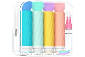 REDFLY 17 Bottiglie da Viaggio per Igiene Personale Approvate TSA, Set Impermeabile con Contenitori Antigoccia per Shampoo, Bagnodoccia, Lozione - Accessori Essenziali da Viaggio