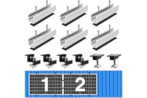 Coomoors 12 cm Solar Panel Mount Kit, Solar Panel Bracket, Adjustable Black Clamp for 30-35 mm Thick Modules, Solar Panel Mounting Set for Balcony Power Station Bracket Flat Roof