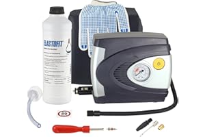 ‎ELASTOFIT ELASTOFIT Reifen Pannenset mit Kompressor Reifendichtmittel 10 Jahre haltbar (Basic)