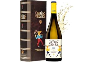 Estuche Regalo - Vino Ribeiro - Vino para Regalar - Vino gallego Premium - Vino Regalo Gourmet - Pack Regalo vino, Treixadura, Albariño, Godello, 1 botella x 750 ml - Estuche de Vino CAMINO DE CABRAS