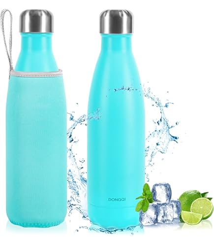Velites Bouteille Isotherme En Acier Inoxydable à Double Paroi Isolée Pour Maintenir La Température Pendant Des Heures Idéal Pour Le Sport Et L'utilisation Quotidienne 500 Ml Bleu