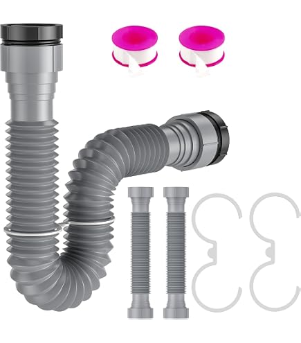 Cinsda Flexible P-Trap Kit With Adapter - 1-1/2" & 1-1/4" Adjustable Sink Drain Pipe For Bathroom, Kitchen, RV - View #5