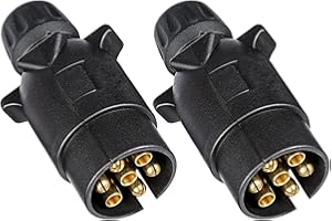 DARKGUARD 2 Pezzi Spina 7Poli Rimorchio 12v,Spina 7Poli per Macchine Agricole, ISO1724,Impermeabile,Presa 7Poli 12v Maschio, Spina 7Poli per Rimorchio Trattori Portabici Auto RV (DG7PS-2)