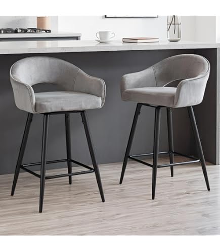 Set 2 Sgabelli Da Bar In Ciniglia Con Schienale Alto – Sedie Da Bancone Per Casa, Sala Da Pranzo, Colore Bianco, Montaggio Facile
