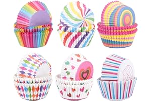Caissette Muffins Papier 300 PièCes, Carehabi Caissettes Moule Cupcake RéSistant à L'Huile et RéSistant à la Chaleur, DéMoulage Facile, Coloré Papier Muffin pour Cuisson Mariage, Anniversaire, FêTe