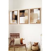 Muyika Premium Ahşap &Ccedil;er&ccedil;eveli 3L&uuml; Modern Iskandinav Bohem Tarz Dekoratif Ev Dekorasyonu Tablo Seti-Set12 Myk3012-2