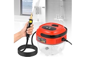 Moongiantgo Limpiador a Vapor Portátil 2500W, Vaporeta de Mano 3.5 BAR con 1.5L Tanque de Agua, 6 Velocidades Ajustable, Maquina de Vapor Limpieza Hogar para Cocina, Baño, Azulejos, Coches (Naranja)
