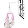 Beetot New Born Baby Swing Cradle (Jhula) Set | Cradle Swing, Mosquito Net, Spring, Triangle Hanger, Window Hanger | Weight Capacity Up To 20Kg | Age From 0-12 Months | Jhula (Emily Pink) - Cotton